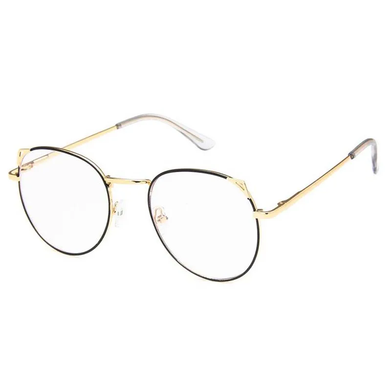 Metal Cat Ears Myopia Finished Glasses Women Men Round Nearsighted Clear Spectacle -1 -1.5 -2 -2.5 -3 -3.5 -4 -4.5 -5 -6 5
