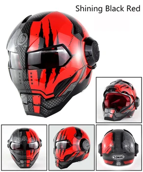 

Retro Original Helmets Iron Man Flip up Motorcycle Helmet casco capacete moto Motorbike For Soman SM515 Dot Approved