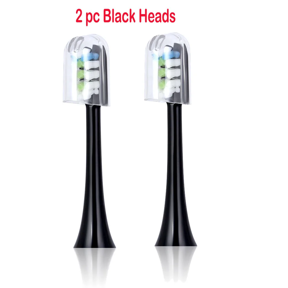 2 pc Black Звуковая Сменная головка электрической зубной щетки головки независимая гигиеника с щеткой крышка головки для SOOCAS X3 SOOCARE электрическая зубная щетка - Цвет: 2 pc Black