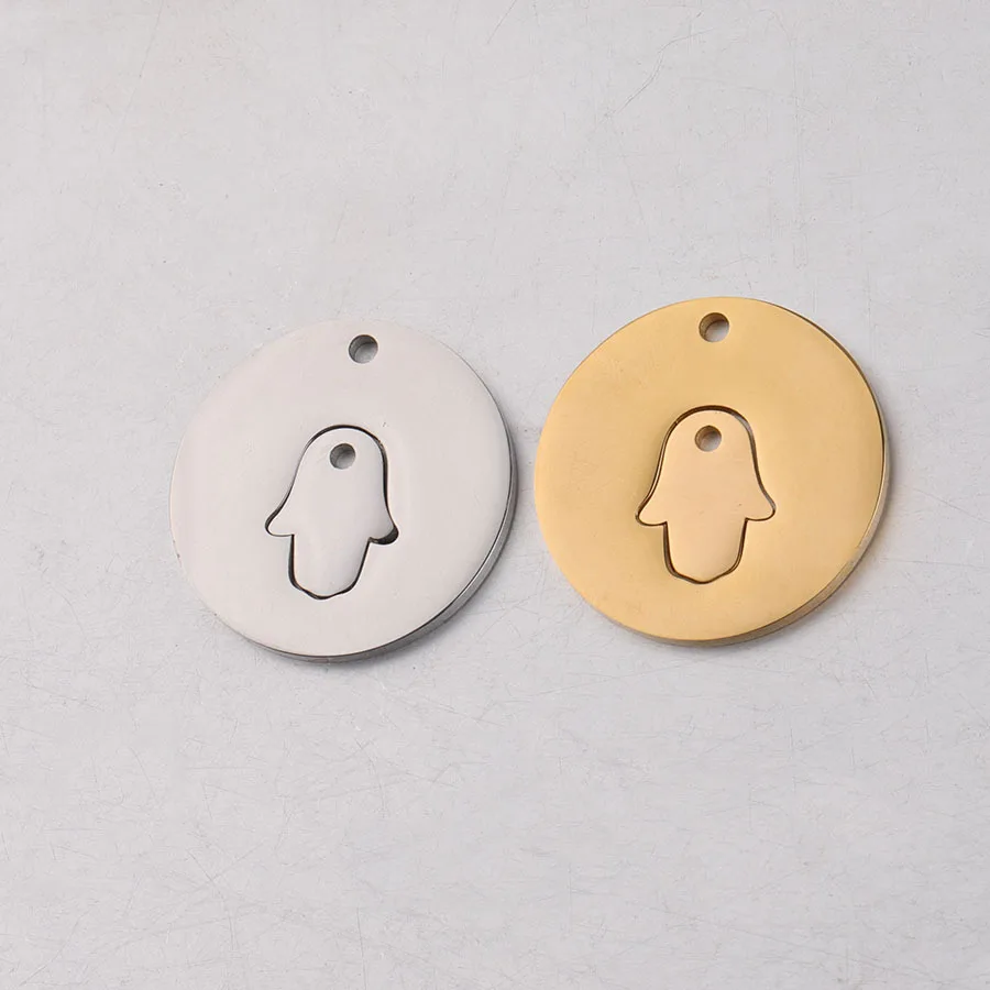 

DIY accessories 5pair Mirror polished stainless steel hollow palm combination matching pendant for bracelet/necklace/keychain