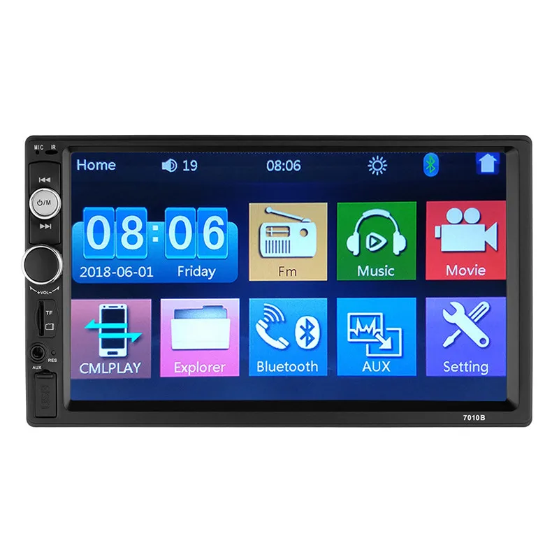 

7 inch double spindle HD car MP5 player MP4 Bluetooth hands-free mobile phone interconnection reversing image