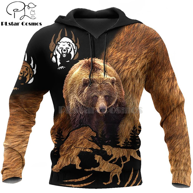 

PLstar Cosmos bear HUNTING 3D Printed Shirts 3D Print Hoodies/Sweatshirt/ZipperMan Women big black bear Bow Hunter battle-19
