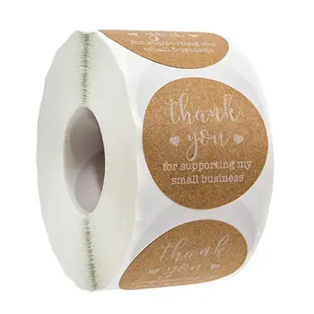 

1 Roll Round Kraft Paper Stickers Lettering Cookie Stickers Label Sticker Decals Scrape Sticker for Envelope Gift Cookie Bags