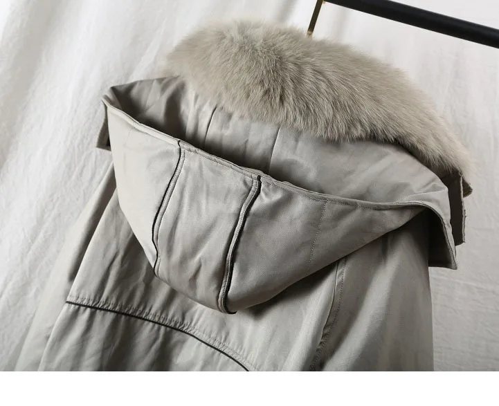 OFTBUY стиль сафари парка пальто из натурального меха зимняя куртка для женщин натуральный Лисий меховой воротник Рекс кролик верхняя одежда на подкладке съемная