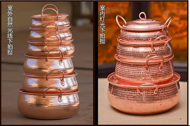 Медная кастрюля из чистой меди толстая газовая плита домашний уголь для горячего