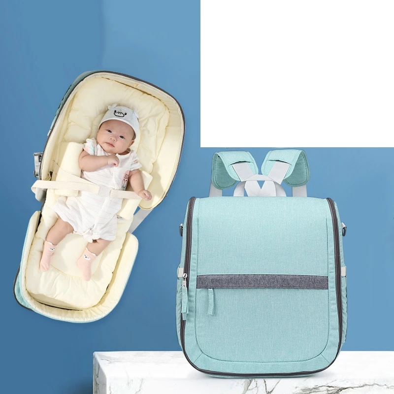 MOTOHOOD Mommy Diaper Bag Newborn Baby Bed Backpack Crib Travel Convenience Mother Nappy Bag Folding Sleep Crib   (9)
