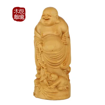

Wood carving Buddha statue, wood crafts gift Home desktop decoration office ornaments(A1144)