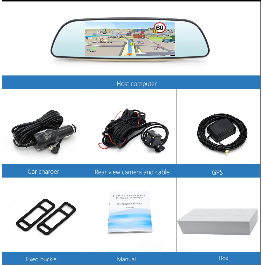 Автомобильный видеорегистратор Anfilite 3G Android FHD 1080P GPS навигатор|gps navigation|navigator rearview