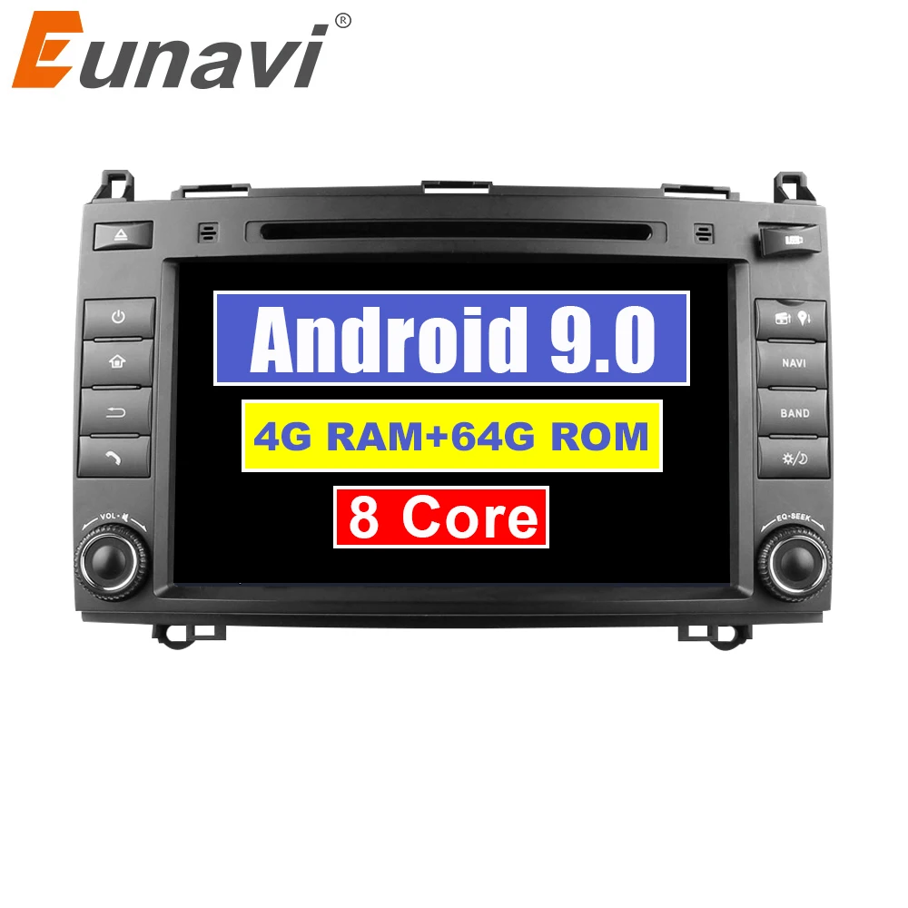 Eunavi 2 Din Android 9 Car multimedia DVD Radio GPS For Mercedes/Benz C Class W203 2004-2007 C200 C230 C240 C320 C350 CLK W209 | Автомобили