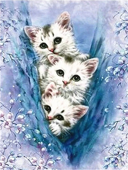 HUACAN 5D Алмазная вышивка кошка алмазная живопись животные декор для дома - Цвет: 5006