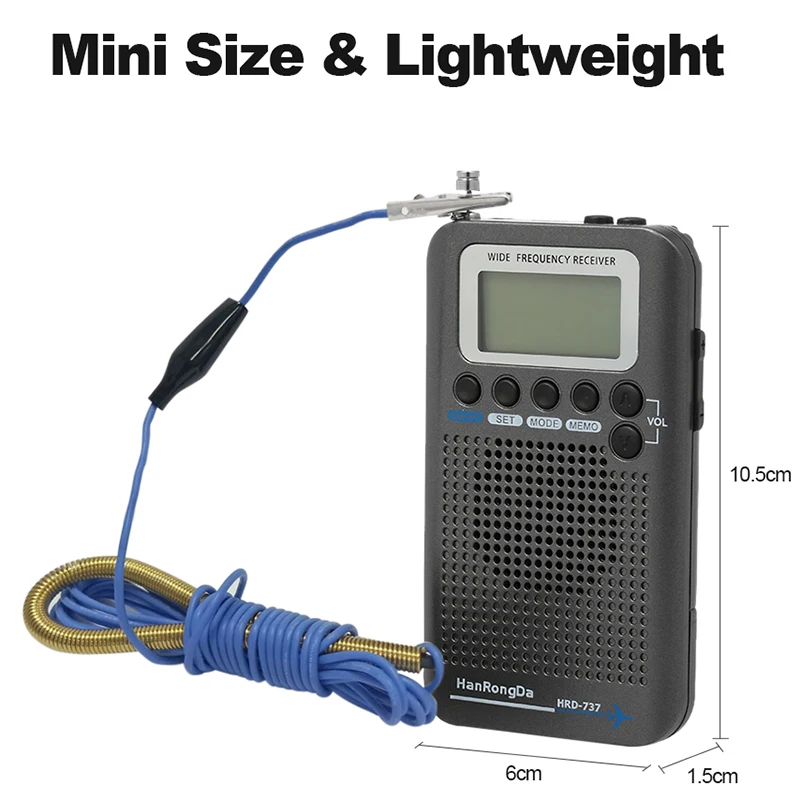 AABB-HanRongDa HRD-737 Портативный радиоприемник FM/AM/SW/CB/Air/VHF радио World Band с ЖК-дисплеем будильник