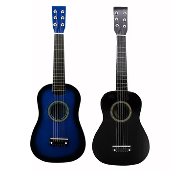 

IRin 2Pcs Mini 23 Inch Basswood 12 Frets 6 String Acoustic Guitar with Pick and Strings for Kids / Beginners - Black & Blue