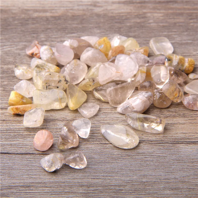 Бусины из натуральных кристаллов золотые рутилированные кварцевые кристаллы