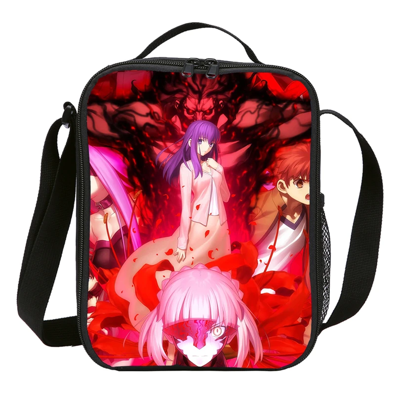 Сумки для обедов для детей, для мальчиков и девочек, забавные Fgo Grand Order, Fate Zero Saber, аниме, ледяная сумка, изолированная, термальная, для пикника, Ланчбокс, мешок, основной - Цвет: DODIB4076710-S3187