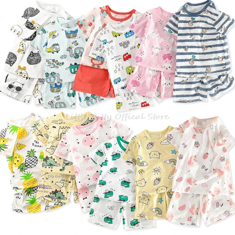 Boys Girls Pajamas Autumn Winter Long sleeve Children's Clothing Sleepwear Cotton Pyjamas Sets For Kids 2 4 6 8 10 12 14 Years baby nightgown newborn