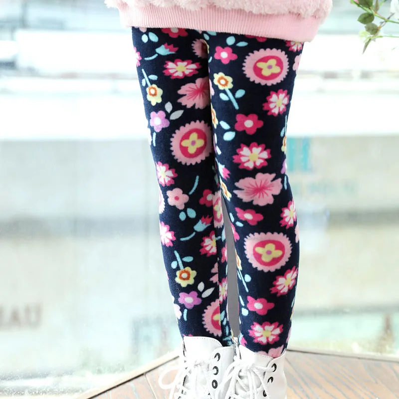 4 Children Pants Autumn Winter Baby Girls Flower Print Butterfly Love Pants Colorful Leggings - Цвет: 4