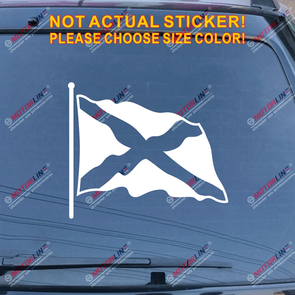 Белый Шотландский Флаг Saltire развевающаяся Наклейка шотландский автомобиль винил без bkgrd a - Название цвета: Белый