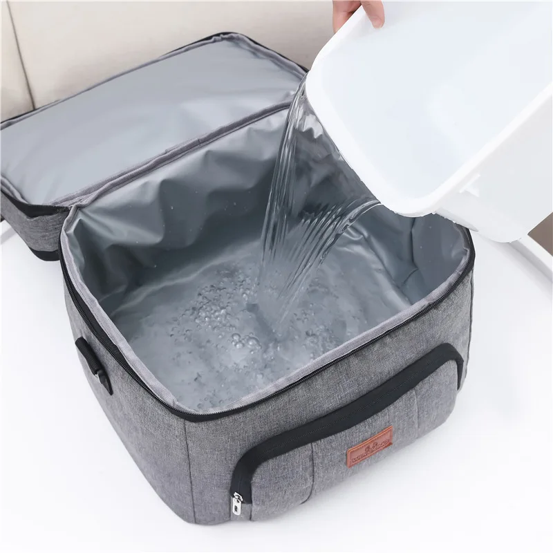 Double Layer Insulated Heat Lunch Bag Food Thermal Bento Bags Oxford Cloth Portable Storage Tote Shoulder Crossbody Handbags lunch bag bento bag