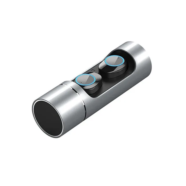 Silver CALETOP, Bluetooth 5,0, беспроводные наушники, TWS, поворотный зарядный чехол, со светодиодный дисплеем, Hi-Fi, стерео, тяжелый бас, сенсорное управление, гарнитуры - Цвет: Silver