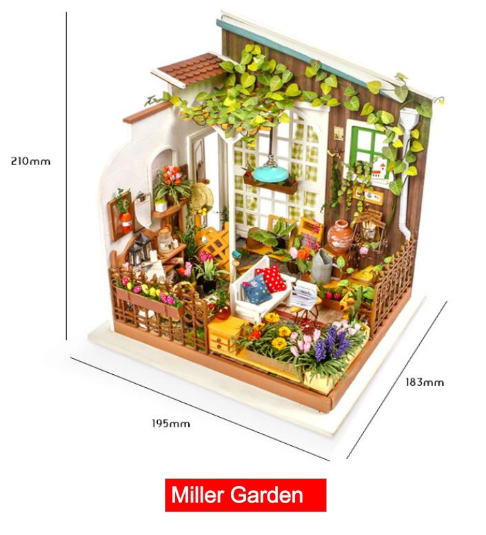 Miller Garden Аксессуары для украшения дома фигурка DIY Сэм кабинет деревянная миниатюрная модель Наборы украшения Кукольный домик подарок на день рождения для девочки - Цвет: Miller Garden