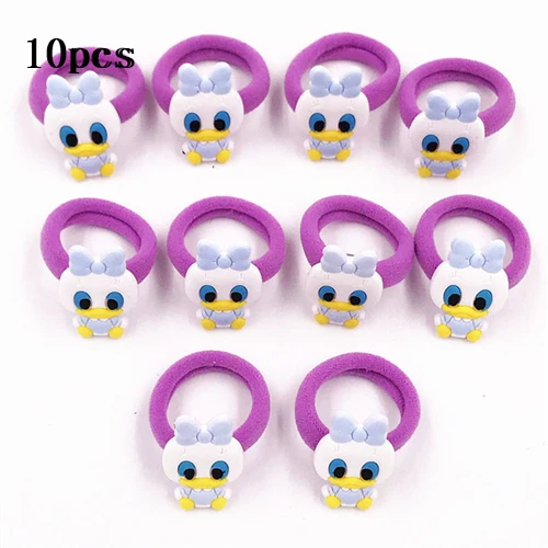 27-10pcs 10 шт., эластичная повязка для волос с изображением Микки и Минни, Русалочки, принцессы, Детские аксессуары для волос, резинка для волос для девочек - Цвет: 27-10pcs