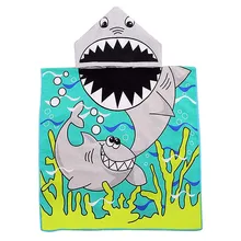 Банное полотенце с капюшоном, детское хлопковое мягкое пончо полотенце для ванны, пляжного бассейна