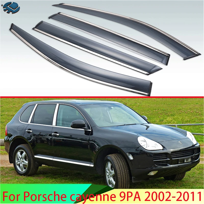 Per Porsche Cayenne 9Pa 2002-2011 Visiera Esterna Vent Shades Finestra Sun Rain Guard Deflettore Gts E Coupé Versioni Non Si Adattano