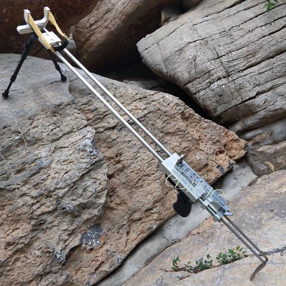 

Sliver Wolf Rifle Slingshot Hunting Catapult Powerful Stainless Slingshot For Outdoor Hunting Shooting Double Safety Device CNC