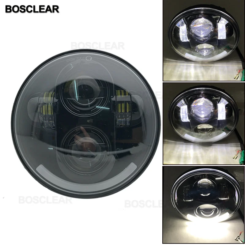 5,7" 5-3/4" мотоциклетная светодиодная лампа проектора фара для Sportster Dyna Street Bob FXDB touring softail touring электр glide - Цвет: 5inch 40w black
