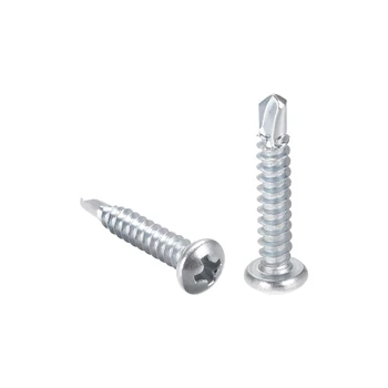

uxcell 100 Pieces #8 x 2" Self Tapping Screws Zinc Plated Carbon Steel Phillips Pan Head Self Drilling Screws