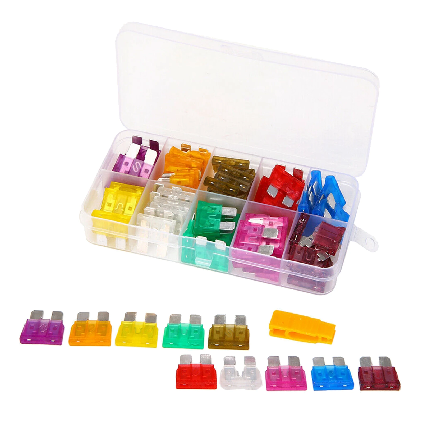 80PCS Fuse Car Kit Assorted Auto Car Truck Standard Blade Fuse Assortment 3A 5A 7.5A 10A 15A 20A 25A 30A 35A 40A Automotive Fuse