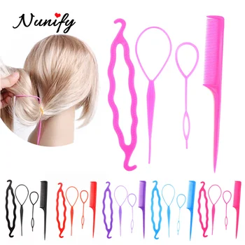 

Nunify Fashion 4Pcs/Set Women Girls Fast Easy Magic Bun Princess Hair Bun Maker Braids Beauty Accessories Hairdressing Tool