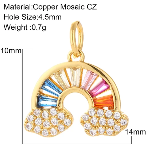 Moon Pendants Charms for Jewelry Making Vintage Gold Copper Zircon CZ Crystal Diy Necklace Charm Accessories Fashion Jewelry