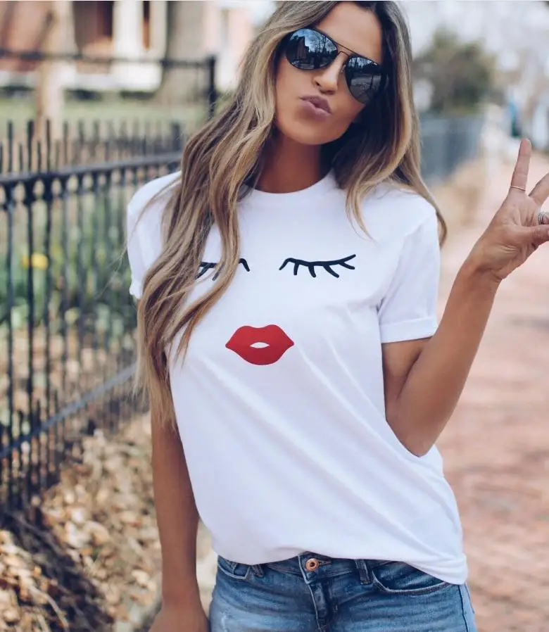 

2019 Women's T-shirt Print Cartoon Emoji Funny T Shirt Summer Short Sleeve Cotton Female T Shirt Harajuku Streetwear Plus Size
