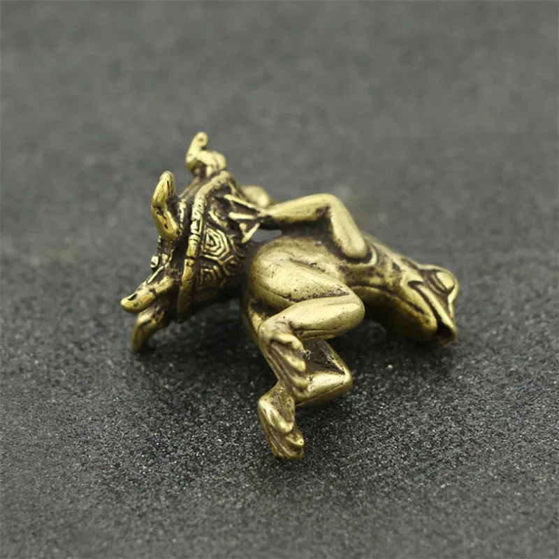 Copper Frog Turtle Incense Burner Antique Brass Animal Figurines Incense Stick Holder Base Tea Pet Home Decor Teahouse Ornament
