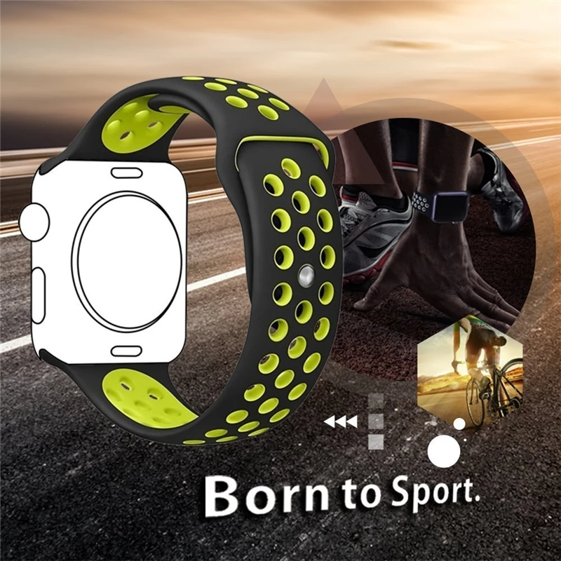Мягкий силиконовый спортивный ремешок сменный Браслет для часов Apple Watch 42 мм 38