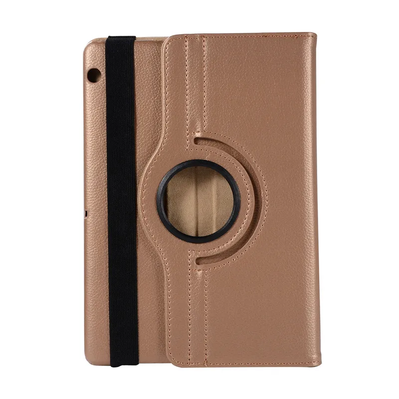 gold MediaPad T5 360 Вращающийся Кожаный флип-чехол с подставкой для Huawei MediaPad T5 10 AGS2-W09/L09/L03/10,1 дюймов чехол для планшета+ пленка+ ручка - Цвет: gold