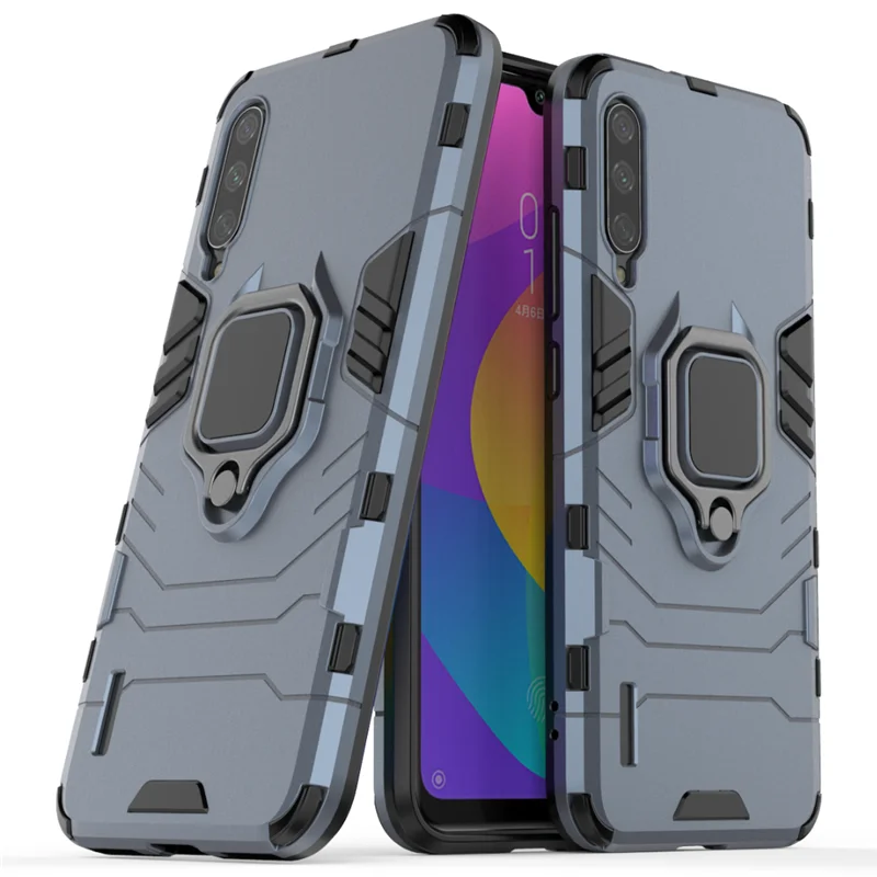 Xiaomi mi A3 автомобильный магнитный держатель Противоударная защита для мобильного телефона Чехлы для Xiao mi CC9e CC9 9T 9 SE Play Red mi 7A Note 7 Holder Fundas Cover - Цвет: Темно-синий