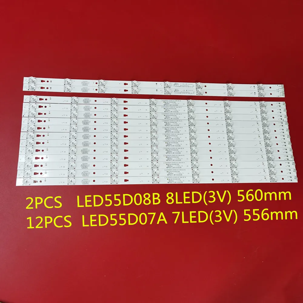 New Kit 14 PCS LED Backlight strip for MHDV5533-U4 LT-55C550 LED55D08B-ZC14CG-02 LED55D07A-ZC14CG-02 30355007206 LED55D8