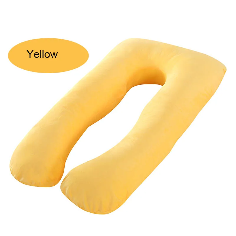 velvet yellow U форма Беременность подушка с наволочкой хлопок для беременных женщин сна тела сторонник материнства подушки беременность сторона спальное постельное белье - Цвет: velvet yellow