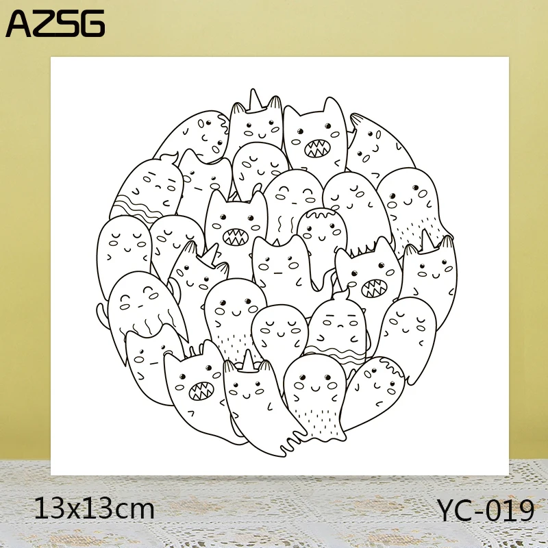 

ZhuoAng A group of ghosts Clear Stamps For DIY Scrapbooking/Card Making Decorative Silicon Stamp Crafts