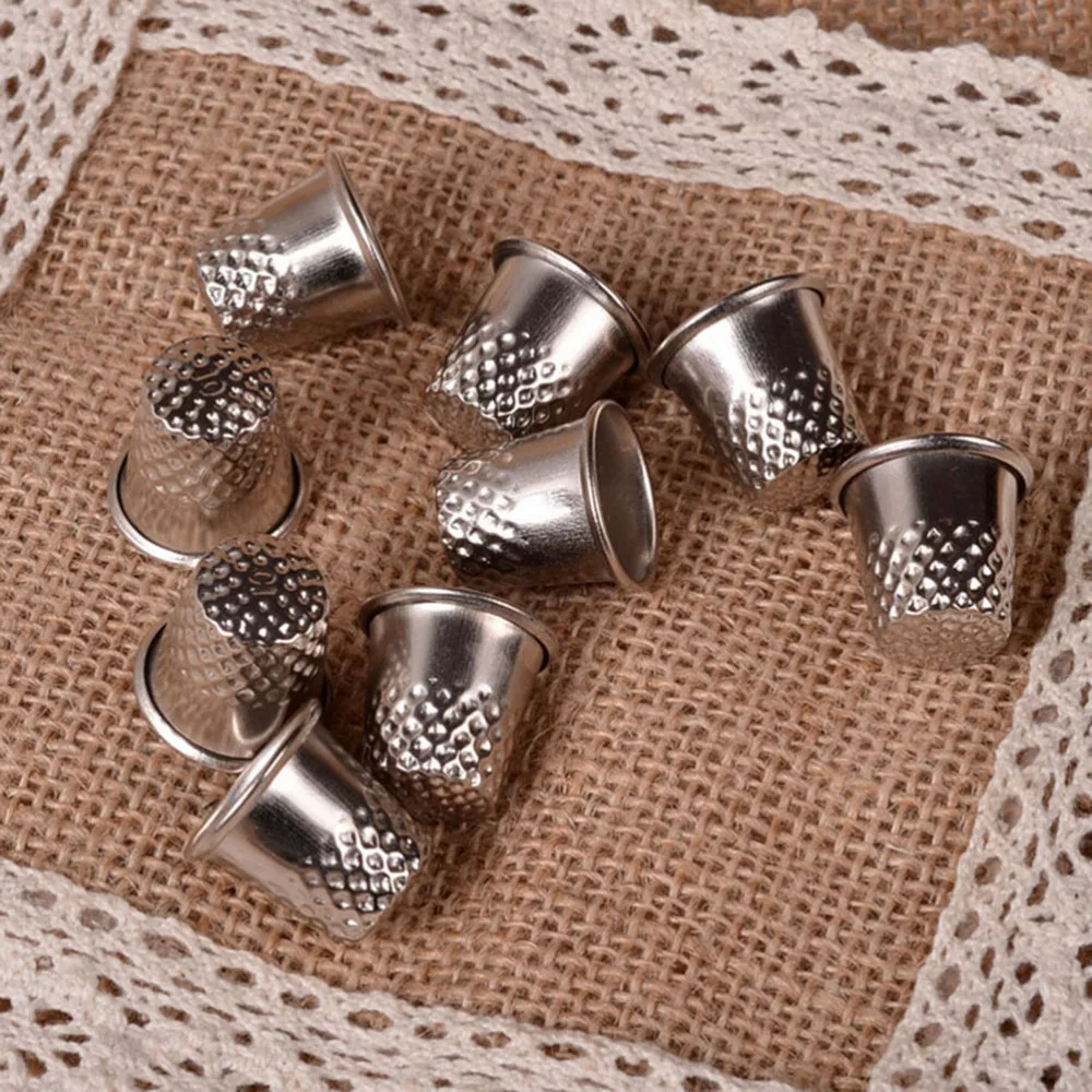 10Pcs 18mm Finger Thimbles Metal Shield Sewing Grip Protector Pin Needle Shield Household Quilting Craft Accessories