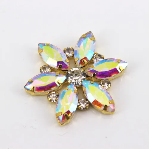Crystal Applique 10 3,5x3,5 см DIY блестки аппликация цветы вышивка цветочные нашивки для свадебного платья ручной работы нашивки со стразами и бисером для одежды - Цвет: Crystal Applique 10