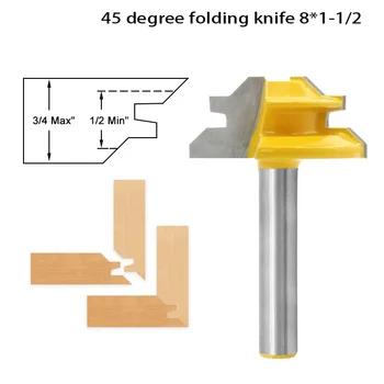 

Woodworking Milling Cutter 45 Degree Knife Line Knife Right Angle Knife Engraving Machine Woodworking Tool 8*1-1/2
