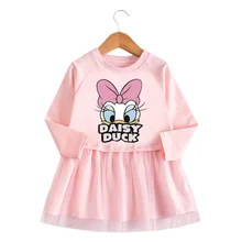 

Autumn Kids Clothes Daisy Duck Short Sweatshirt Dress Pretty Toddler Girls Costume Spring Little Children Outfits Cute Vestidos