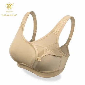 

Wingslove Women Plus Up High Impack Sport Bra Bounce Control Full-Support Top Wirefree Run Fitness Full Coverage Underwear