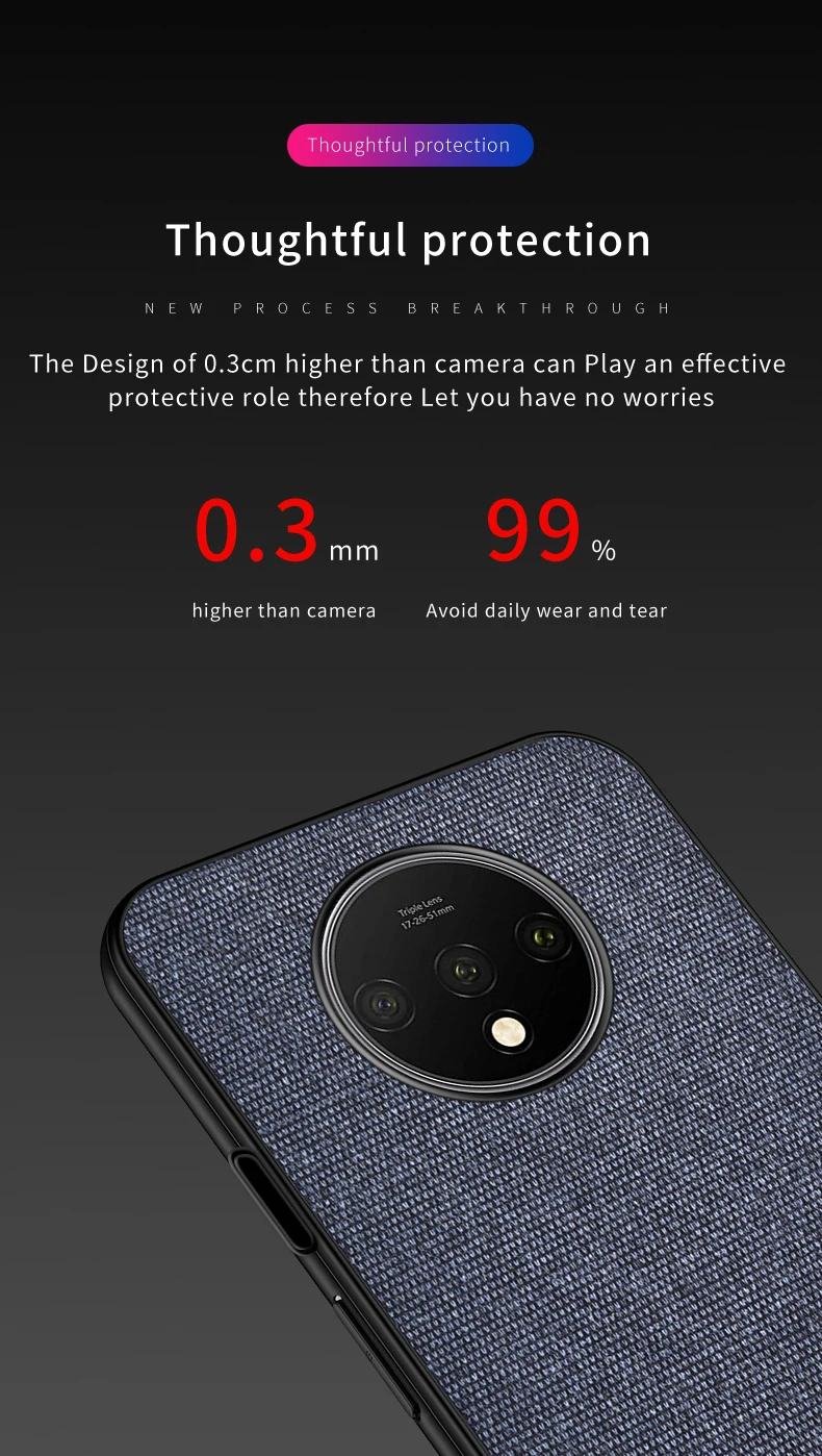 IKrsses для OnePlus 7T Pro Чехол PU простая ткань Жесткий Чехол Мягкий чехол для OnePlus 7T Pro 360 чехол все включено