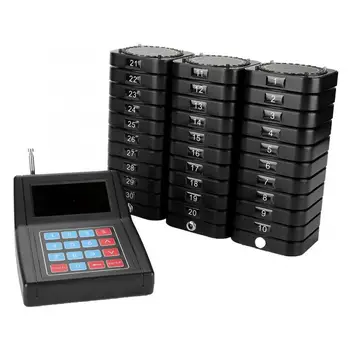 

Restaurant Pager Waiter Wireless Calling Paging Queuing System 1 Transmitter+30 Coaster Pagers for Worship church confessional