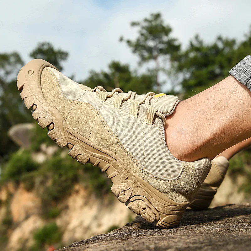 Cow Suede Leather Outdoor Breathable Male Sneakers Shoes running sneakers casual shoes sports shoes casual sneakers fashion sneakers leather shoes For Men Adult Non-Slip Casual Desert Tactical Autumn Patchwork Footwear