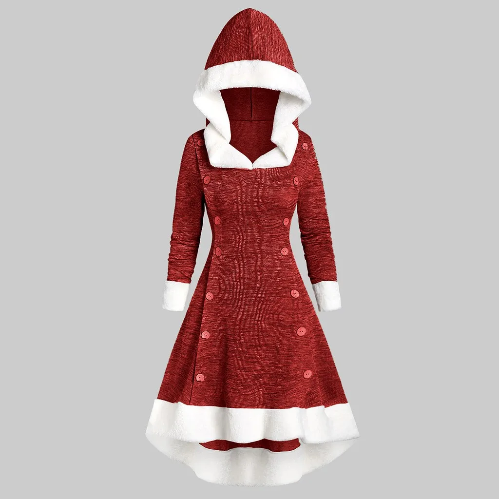 Robe hiver femme, женское платье с длинным рукавом, винтажное, на бретельках, на пуговицах, высокая низкая, миди, зимнее платье, vestidos ropa mujer